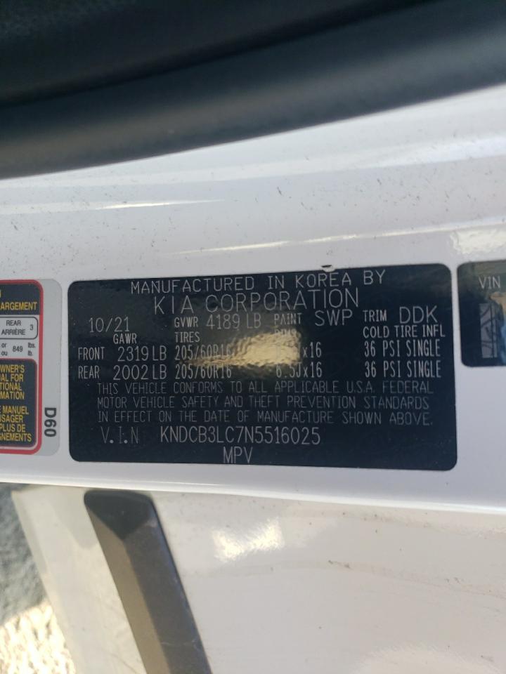 2022 KIA Niro VIN KNDCB3LC7N5516025 Copart auction photo, rear end damage thumbnail 16