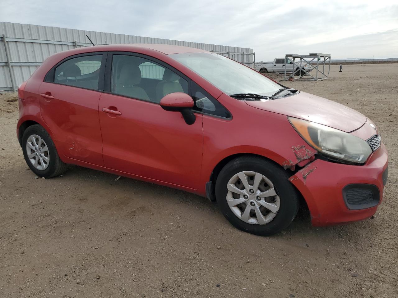 2013 KIA Rio VIN KNADM5A32D6210014 Copart auction photo, all over damage thumbnail 4