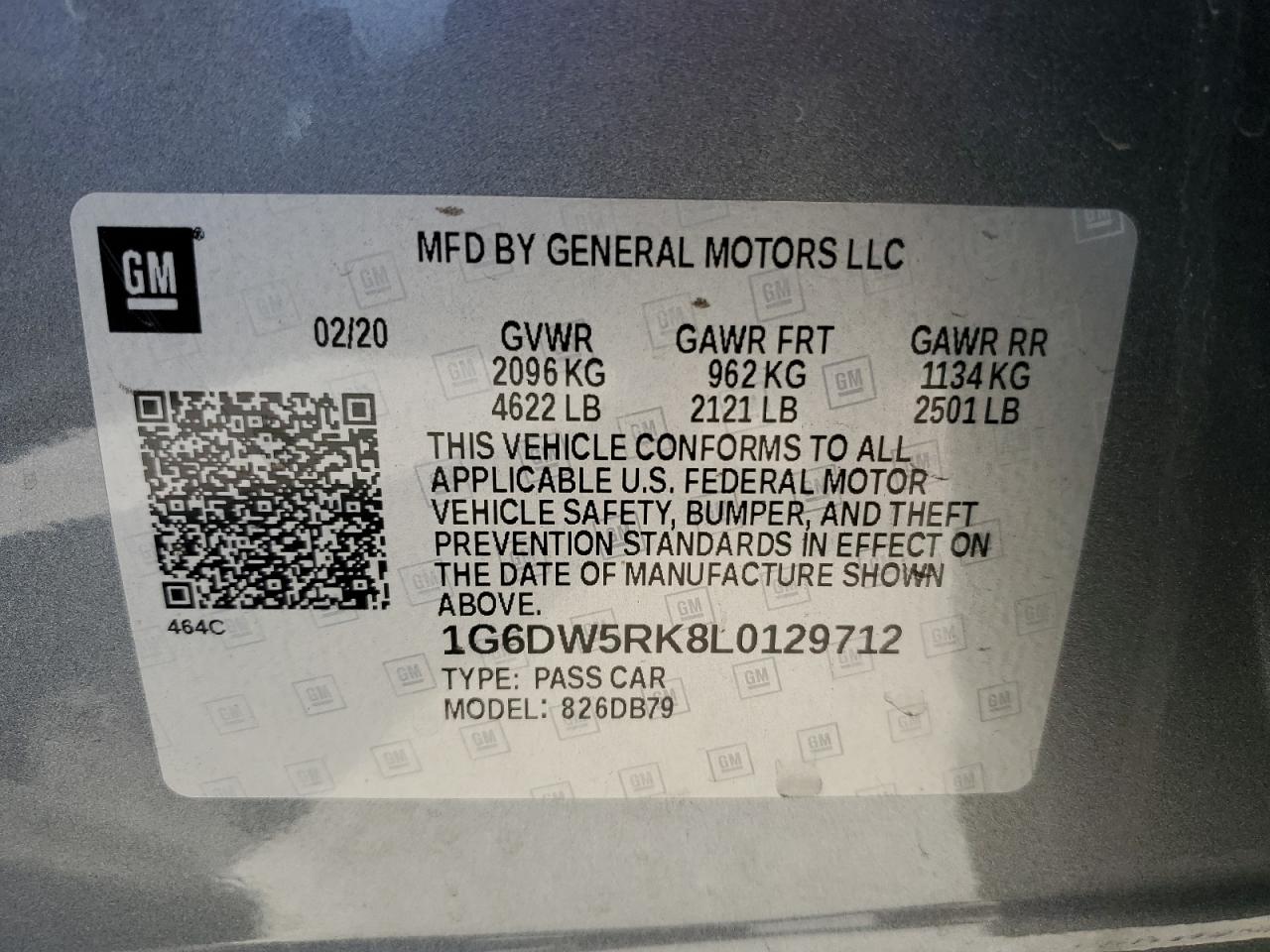 2020 Cadillac CT5 VIN 1G6DW5RK8L0129712 Copart auction photo, side damage thumbnail 12