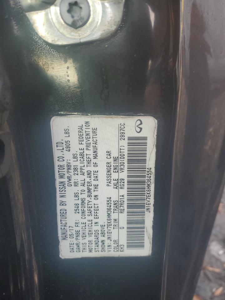 2017 Infiniti Q60 VIN JN1EV7EK6HM364554 Copart auction photo, front end damage thumbnail 14