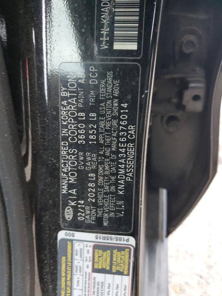 2014 KIA Rio VIN KNADM4A34E6376014 Copart auction photo, front end damage thumbnail 14