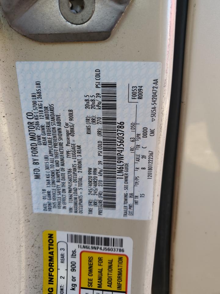 2018 Lincoln Continental VIN 1LN6L9NP4J5603786 Copart auction photo, front end damage thumbnail 12