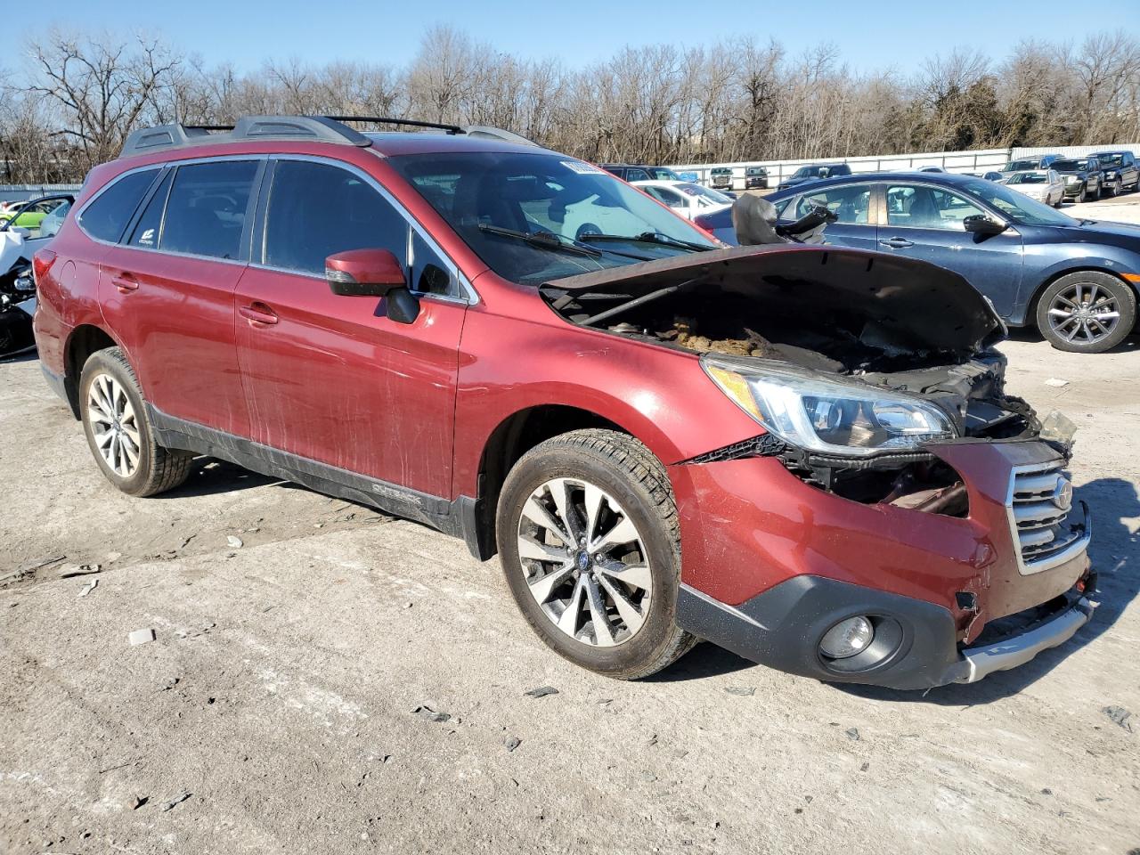 2017 Subaru Outback VIN 4S4BSEKCXH3220114 Copart auction photo, burn / front end damage thumbnail 4