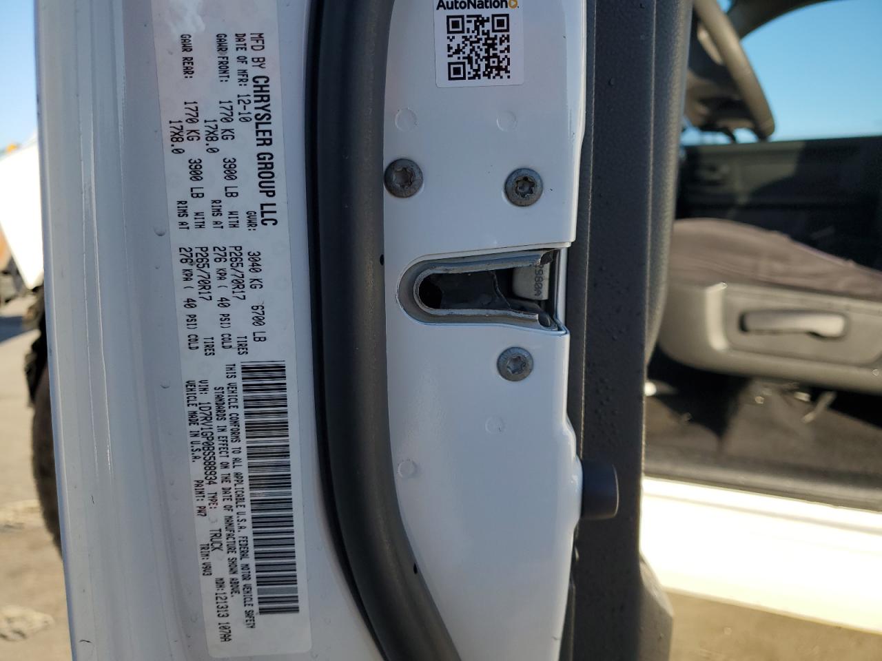 2011 Dodge RAM VIN 1D7RV1GP0BS588934 Copart auction photo, front end damage thumbnail 13