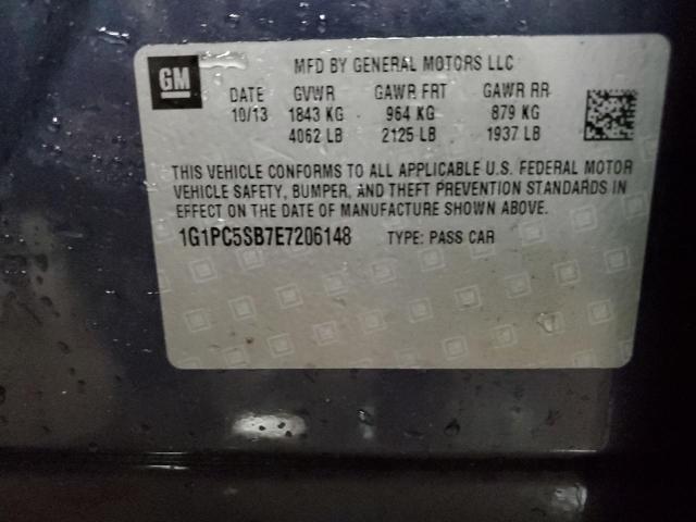 2014 Chevrolet Cruze VIN 1G1PC5SB7E7206148 Copart auction photo, front end damage thumbnail 12