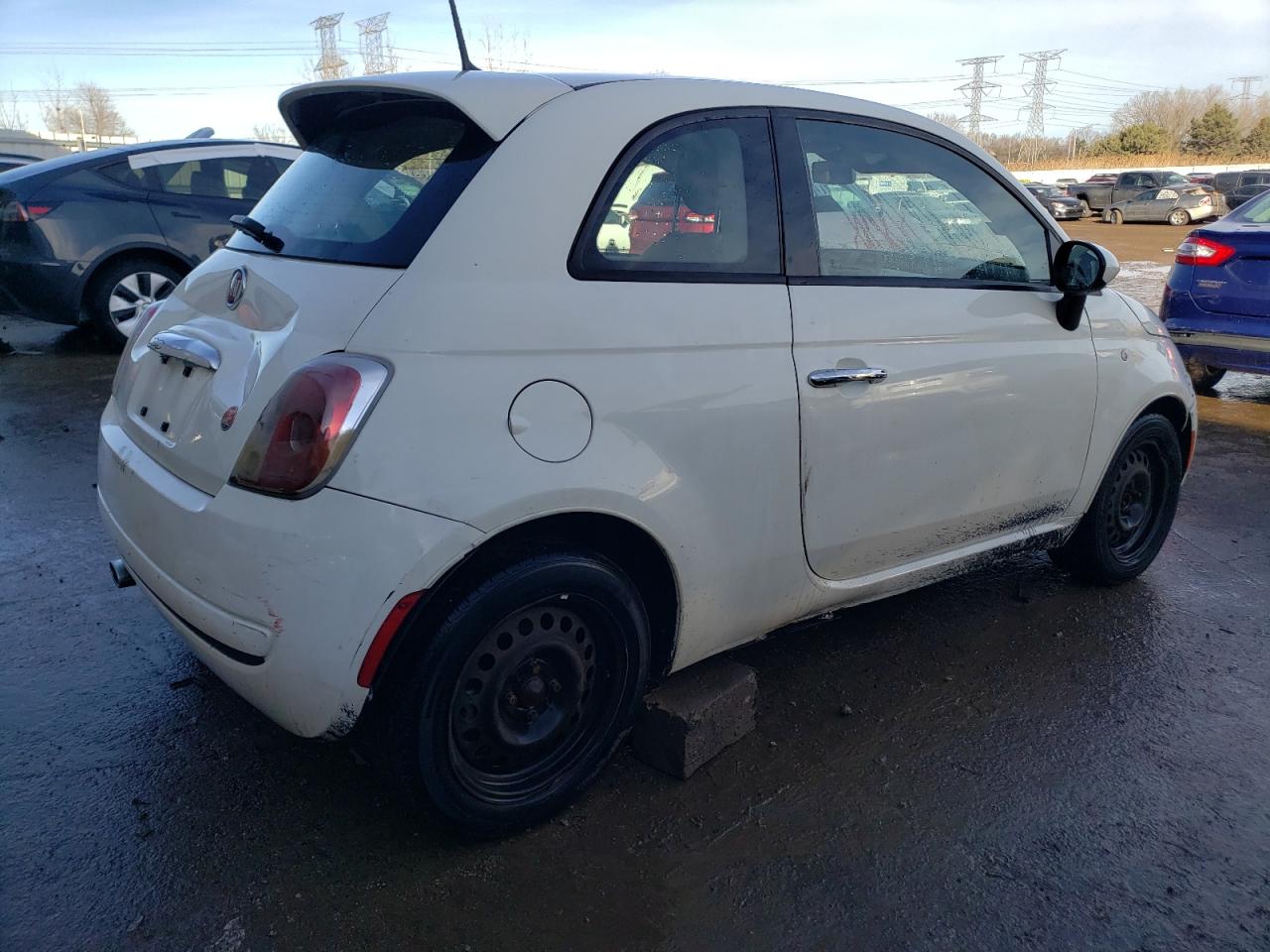 2013 Fiat 500 VIN 3C3CFFARXDT745752 Copart auction photo, front end / side damage thumbnail 3