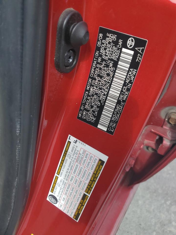 2009 Toyota Corolla VIN JTDBL40E29J024875 Copart auction photo, mechanical / rear end damage thumbnail 12