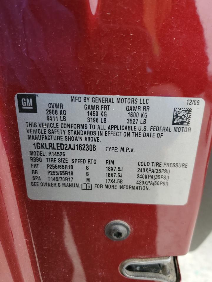 2010 GMC Acadia VIN 1GKLRLED2AJ162308 Copart auction photo, side damage thumbnail 15