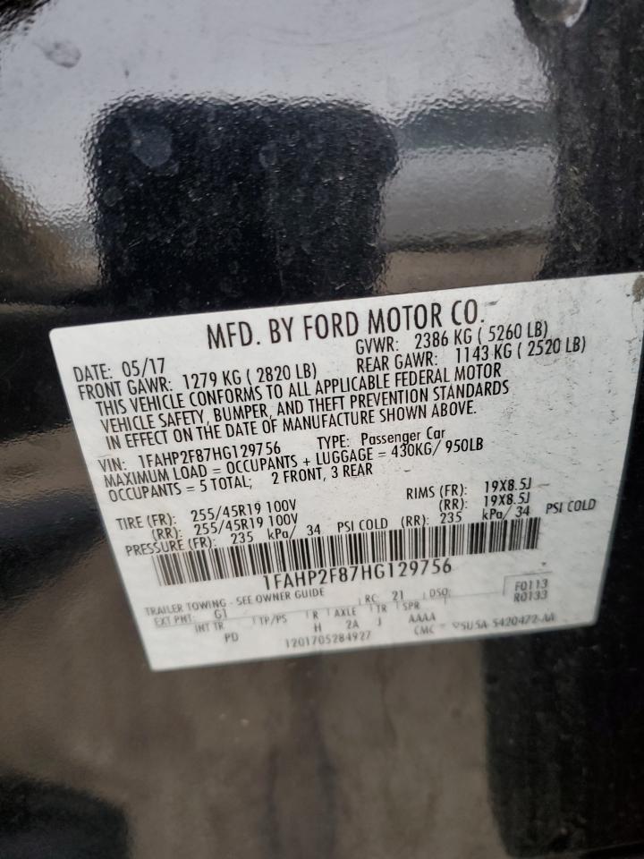 2017 Ford Taurus VIN 1FAHP2F87HG129756 Copart auction photo, front end damage thumbnail 14