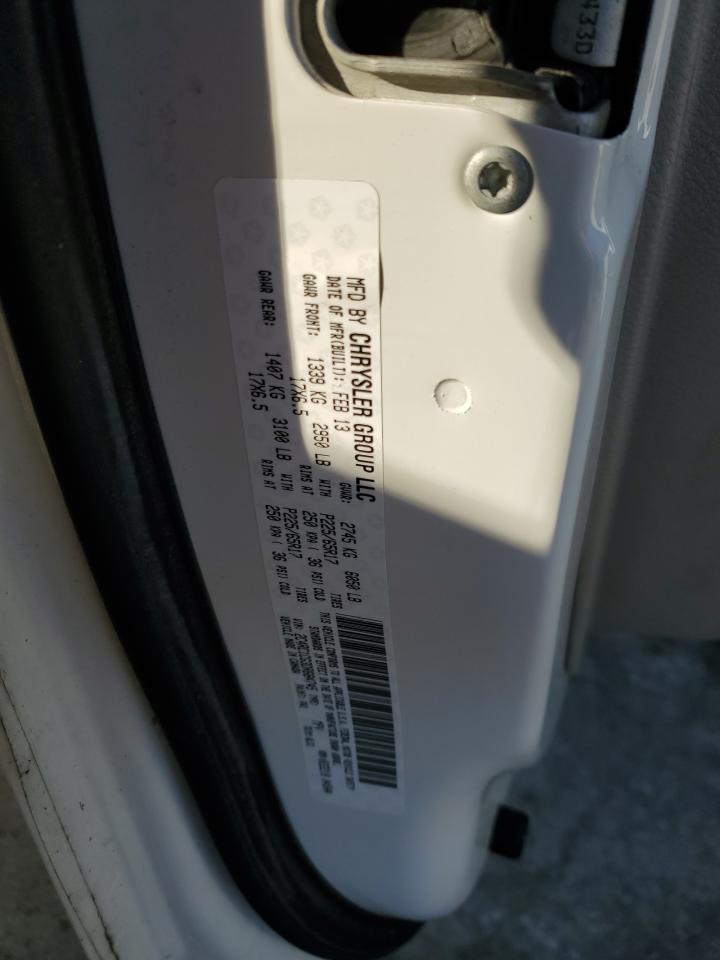 2013 Chrysler Town & Country VIN 2C4RC1CG3DR684745 Copart auction photo, front end / side damage thumbnail 13