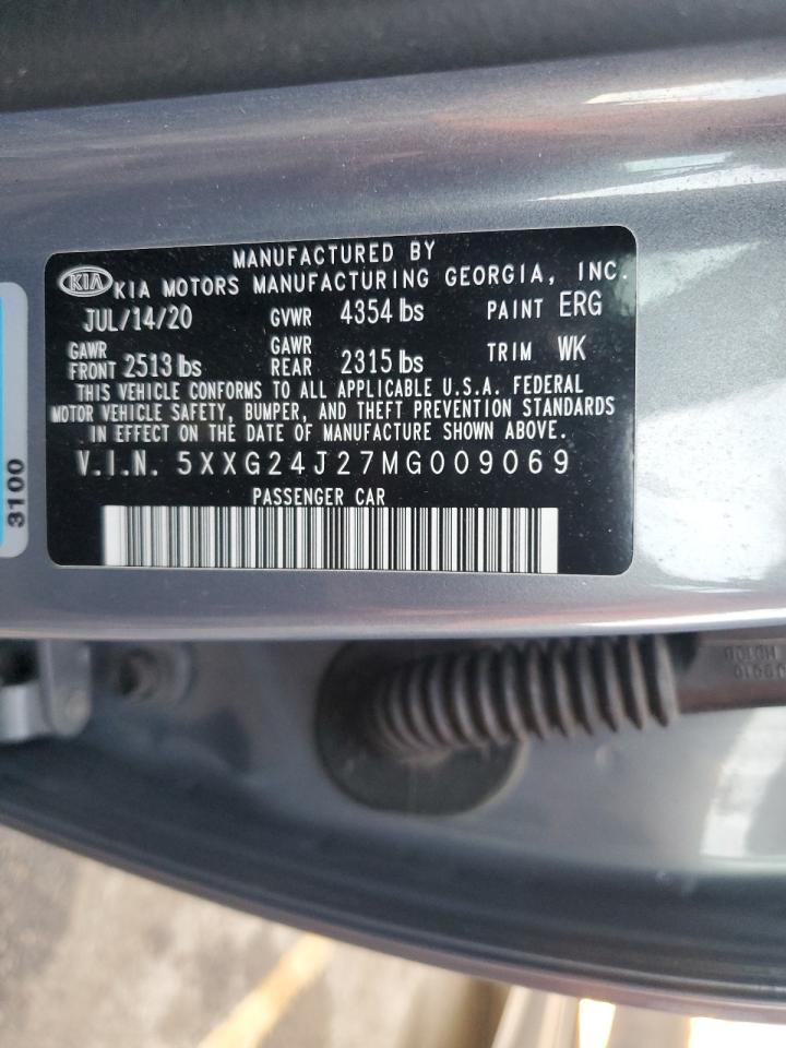 2021 KIA K5 VIN 5XXG24J27MG009069 Copart auction photo, front end / mechanical damage thumbnail 12