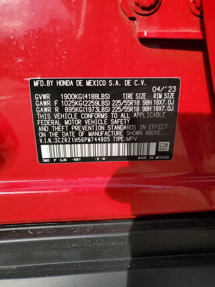 2023 Honda HR-V VIN 3CZRZ1H56PM744805 Copart auction photo, front end damage thumbnail 14
