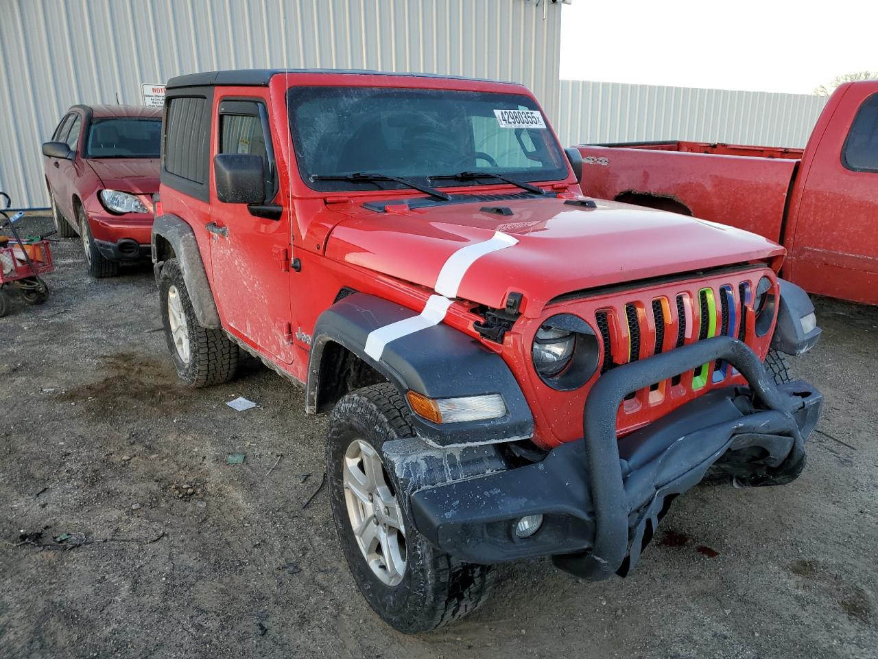 2020 Jeep Wrangler VIN 1C4GJXAGXLW222918 Copart auction photo, front end damage thumbnail 4