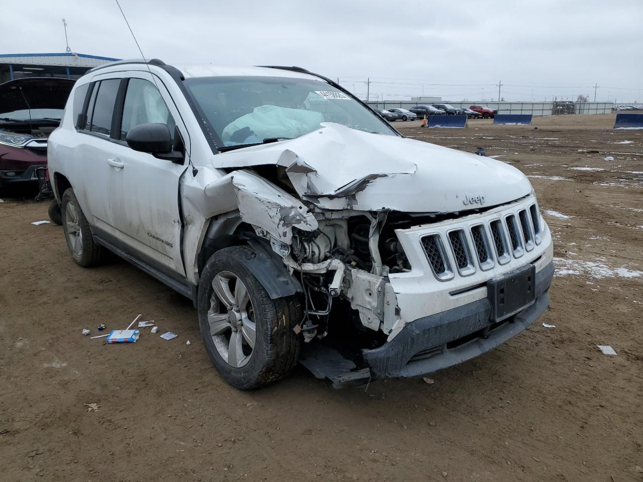 2014 Jeep Compass VIN 1C4NJDBB9ED591907 Copart auction photo, front end damage thumbnail 4