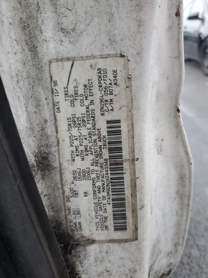 1999 Toyota Tacoma VIN 4TASM92N1XZ443348 Copart auction photo, all over damage thumbnail 12