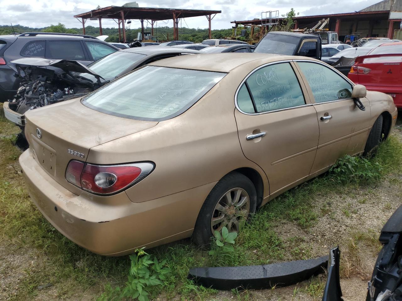 2004 Lexus ES VIN JTHBA30G245040222 Copart auction photo, vandalism / side damage thumbnail 2