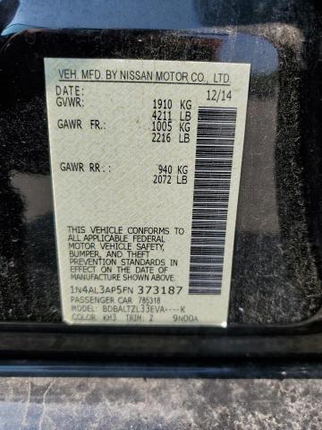 2015 Nissan Altima VIN 1N4AL3AP5FN373187 Copart auction photo, front end / minor dent/scratches damage thumbnail 12
