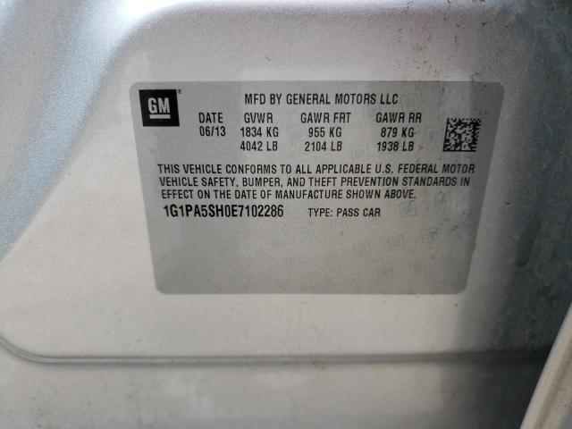 2014 Chevrolet Cruze VIN 1G1PA5SH0E7102286 Copart auction photo, front end damage thumbnail 13