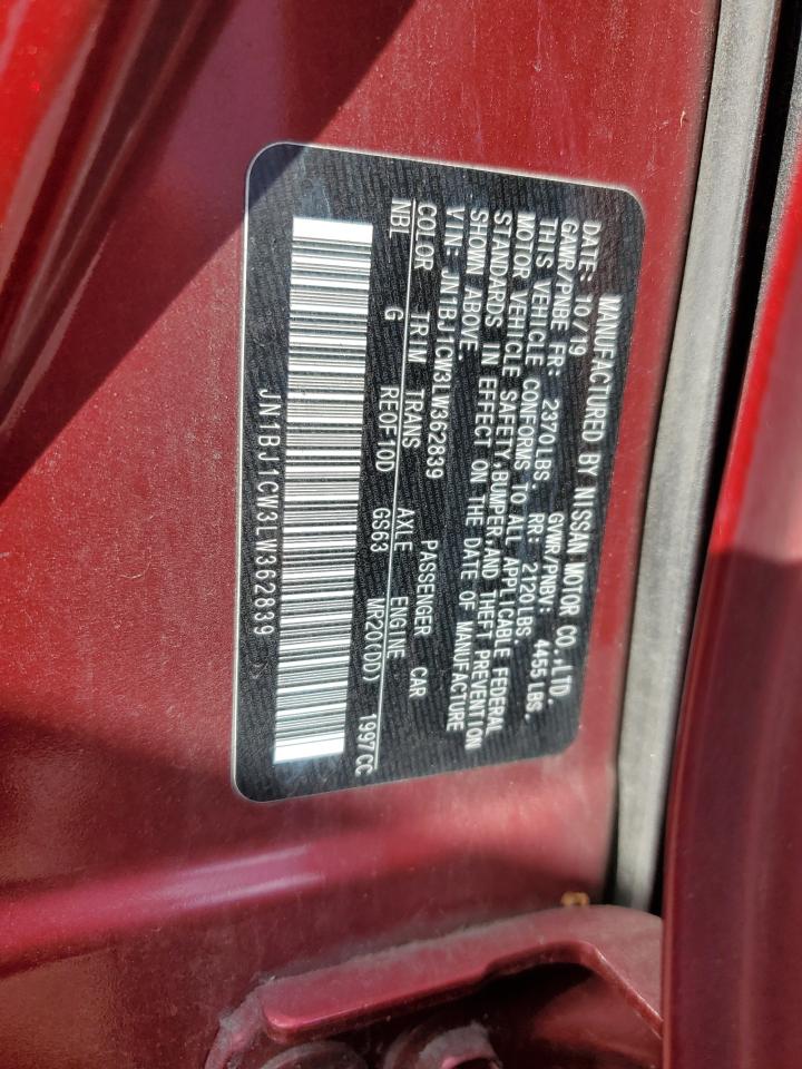 2020 Nissan Rogue VIN JN1BJ1CW3LW362839 Copart auction photo, front end / side damage thumbnail 13