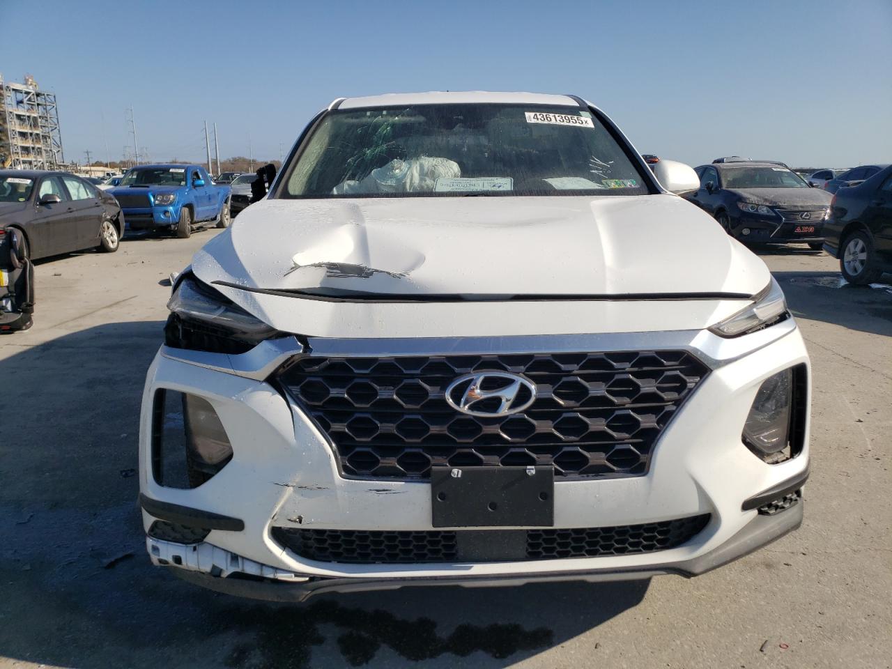 2019 Hyundai Santa Fe VIN 5NMS2CAD6KH102637 Copart auction photo, front end / side damage thumbnail 5