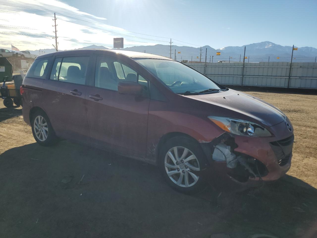 2012 Mazda 5 VIN JM1CW2BL9C0112265 Copart auction photo, front end damage thumbnail 4