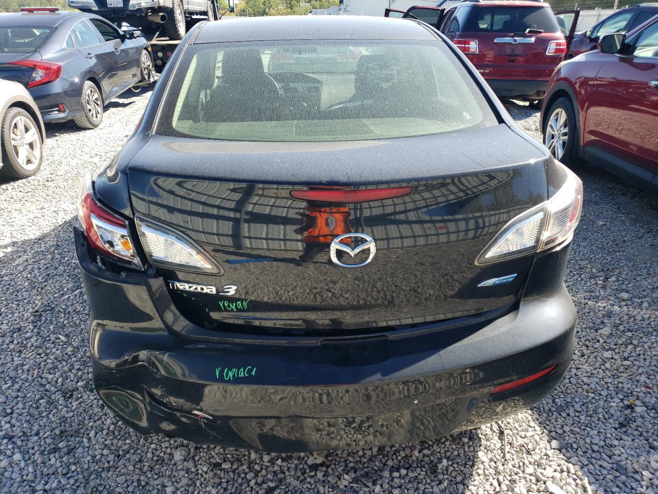 2012 Mazda 3 VIN JM1BL1V85C1600340 Copart auction photo, rear end damage thumbnail 6