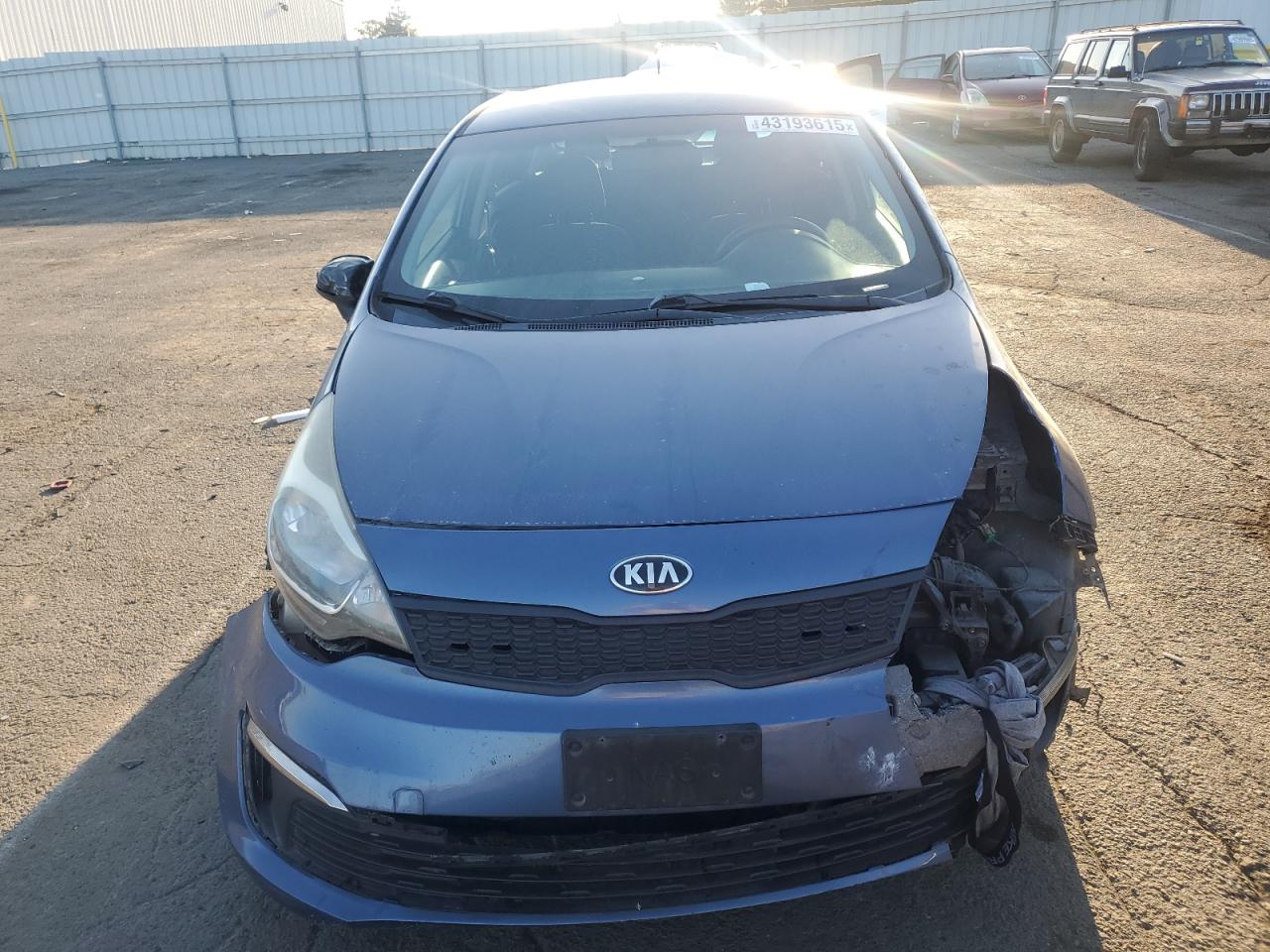 2016 KIA Rio VIN KNADM4A38G6697248 Copart auction photo, side / front end damage thumbnail 5