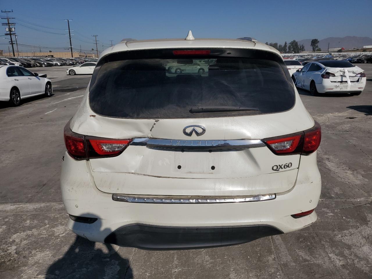 2017 Infiniti QX60 VIN 5N1DL0MM9HC555900 Copart auction photo, rear end damage thumbnail 6