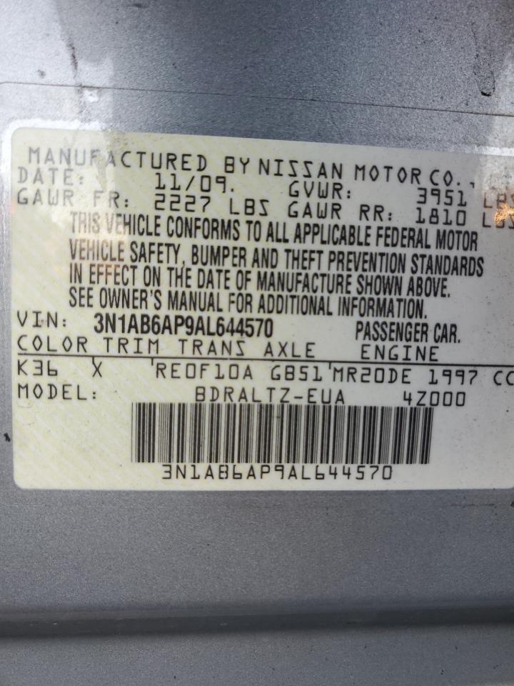 2010 Nissan Sentra VIN 3N1AB6AP9AL644570 Copart auction photo, rear end / minor dent/scratches damage thumbnail 12