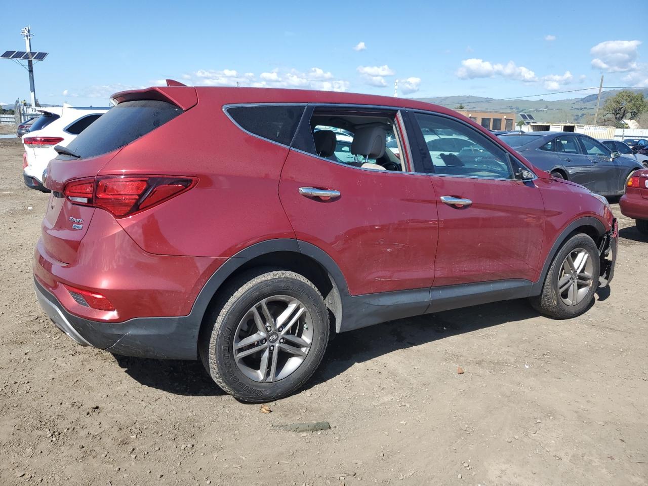 2017 Hyundai Santa Fe VIN 5XYZTDLB0HG419572 Copart auction photo, vandalism damage thumbnail 3