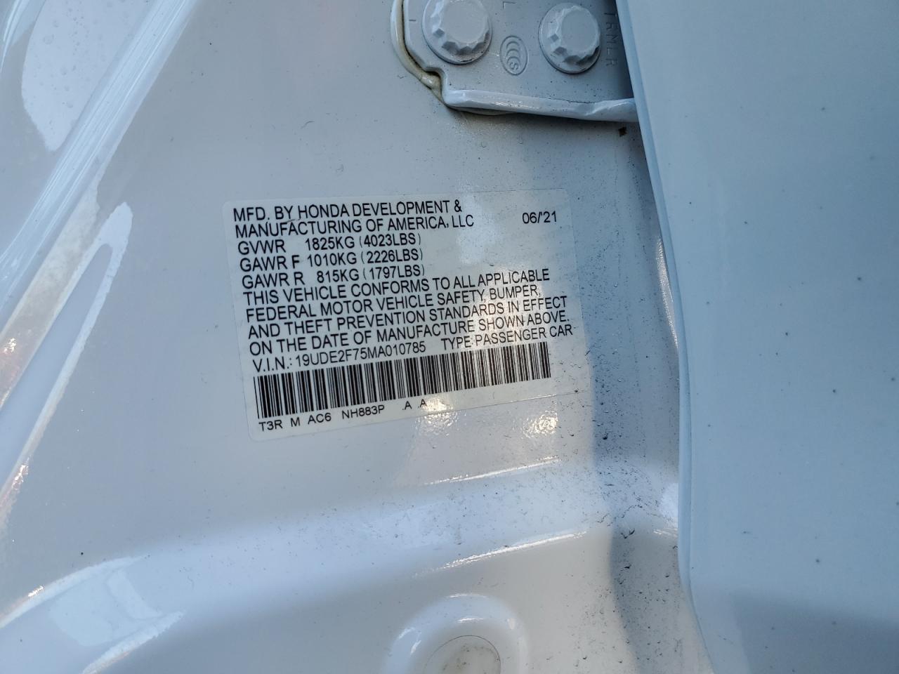 2021 Acura ILX VIN 19UDE2F75MA010785 Copart auction photo, front end / minor dent/scratches damage thumbnail 14