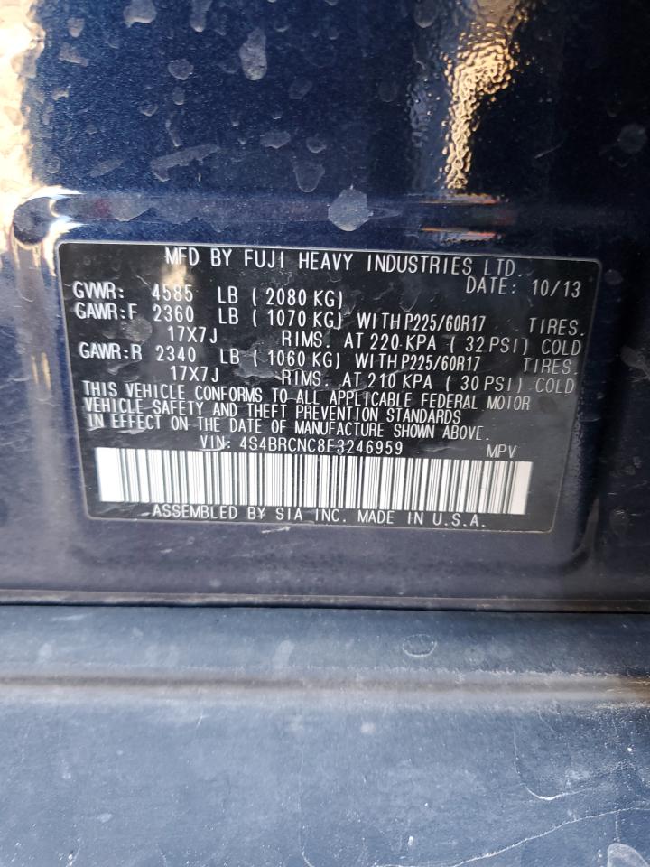 2014 Subaru Outback VIN 4S4BRCNC8E3246959 Copart auction photo, front end damage thumbnail 16