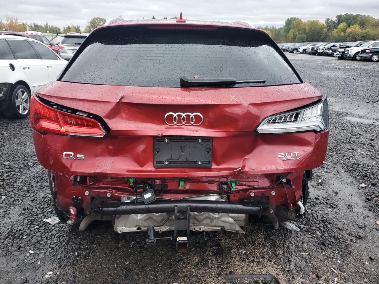 2018 Audi Q5 VIN WA1CNAFY7J2119018 Copart auction photo, rear end / side damage thumbnail 6