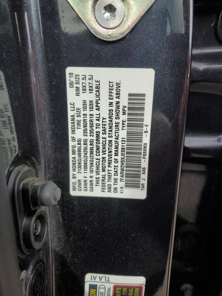 2018 Honda CR-V VIN 7FARW2H5XJE081131 Copart auction photo, hail damage thumbnail 13