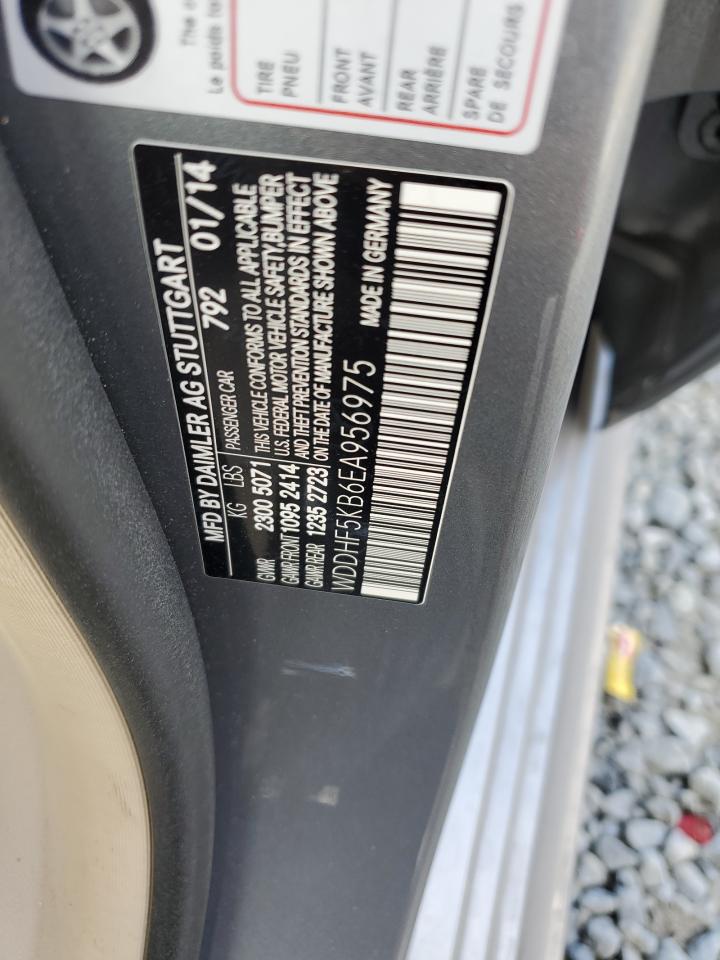 2014 Mercedes-Benz E-klasse VIN WDDHF5KB6EA956975 Copart auction photo, side damage thumbnail 14