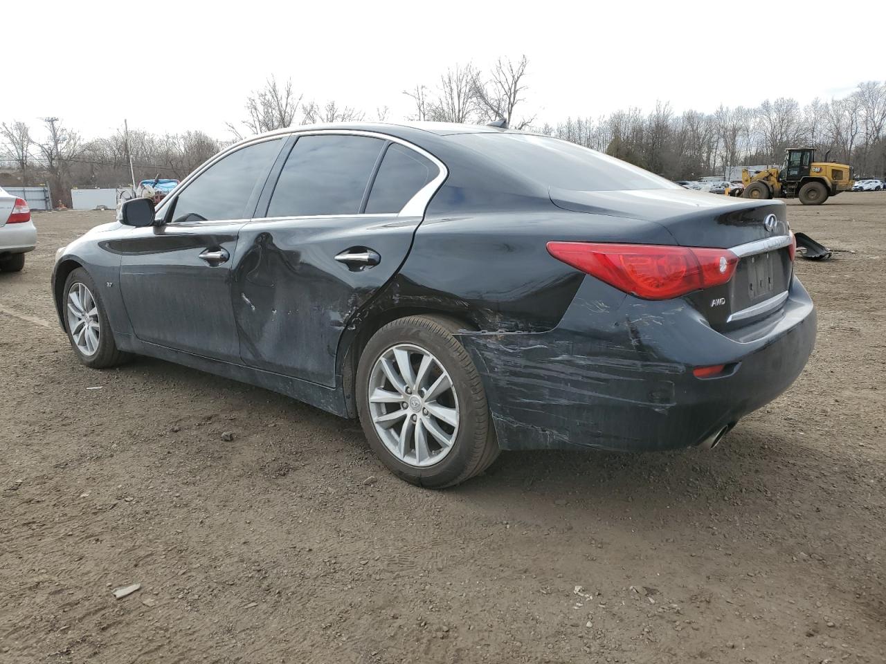2015 Infiniti Q50 VIN JN1BV7AR7FM418611 Copart auction photo, side / rear end damage thumbnail 2