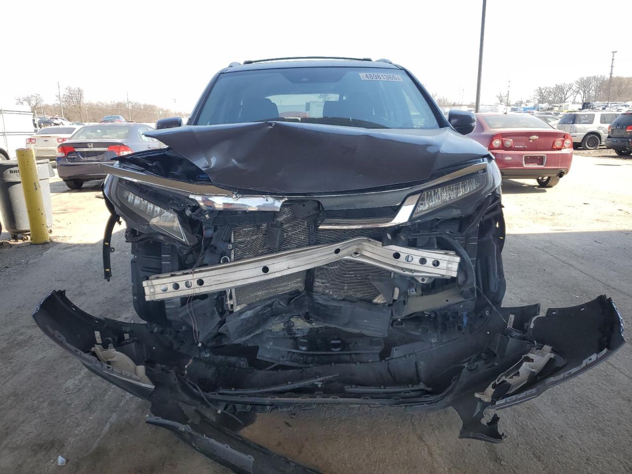 2019 Honda Pilot VIN 5FNYF6H99KB089644 Copart auction photo, front end / side damage thumbnail 5