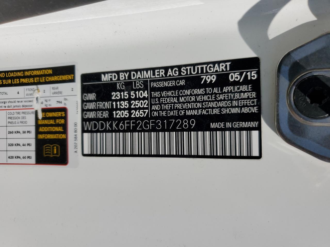 2016 Mercedes-Benz E-klasse VIN WDDKK6FF2GF317289 Copart auction photo, burn - engine damage thumbnail 12