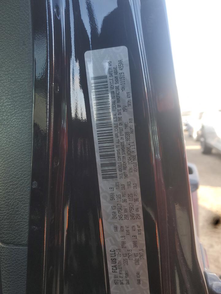 2020 Jeep Wrangler VIN 1C4HJXDNXLW198599 Copart auction photo, rear end damage thumbnail 12