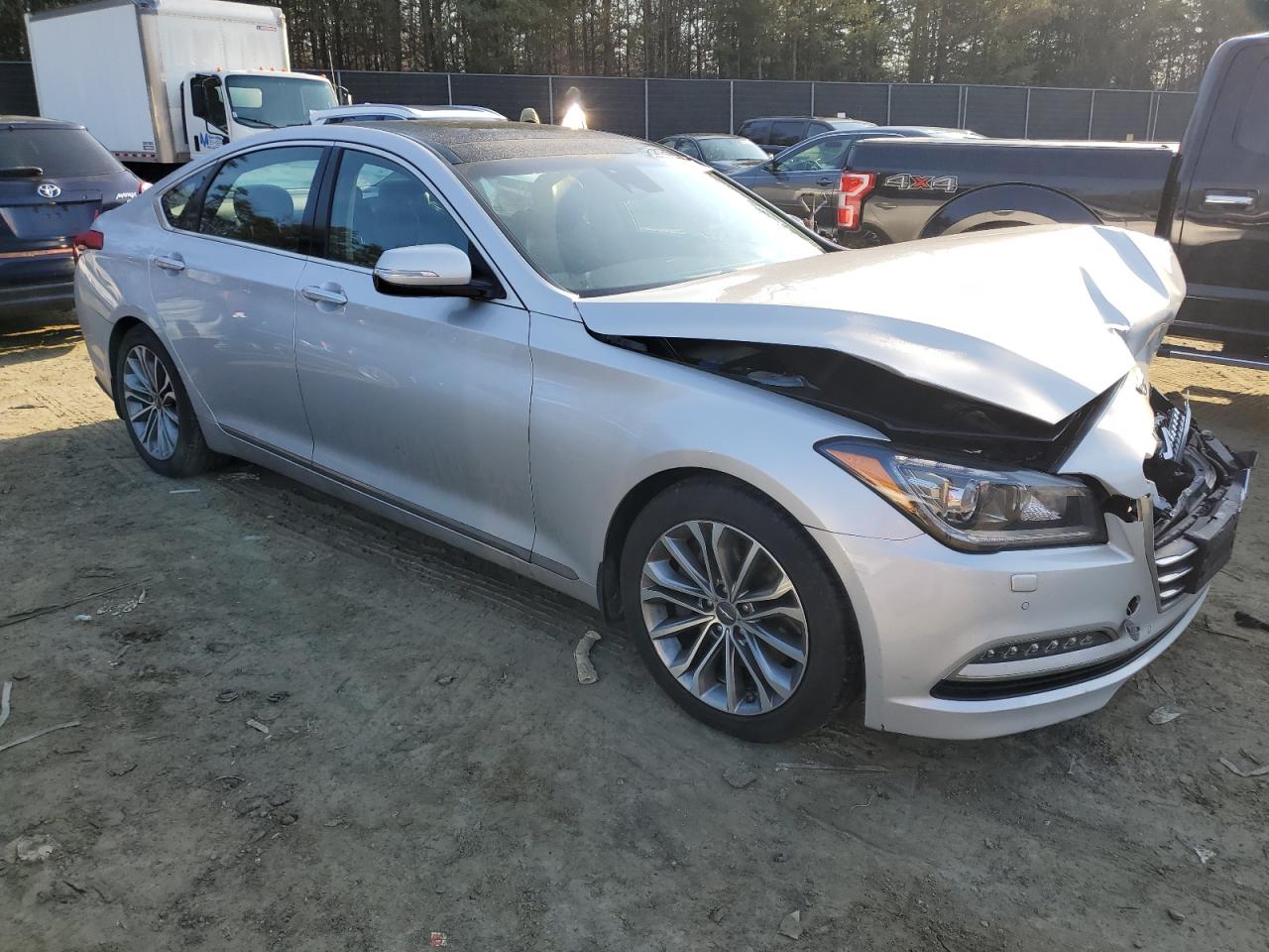 2017 Genesis G80 VIN KMHGN4JE4HU191844 Copart auction photo, front end / mechanical damage thumbnail 4