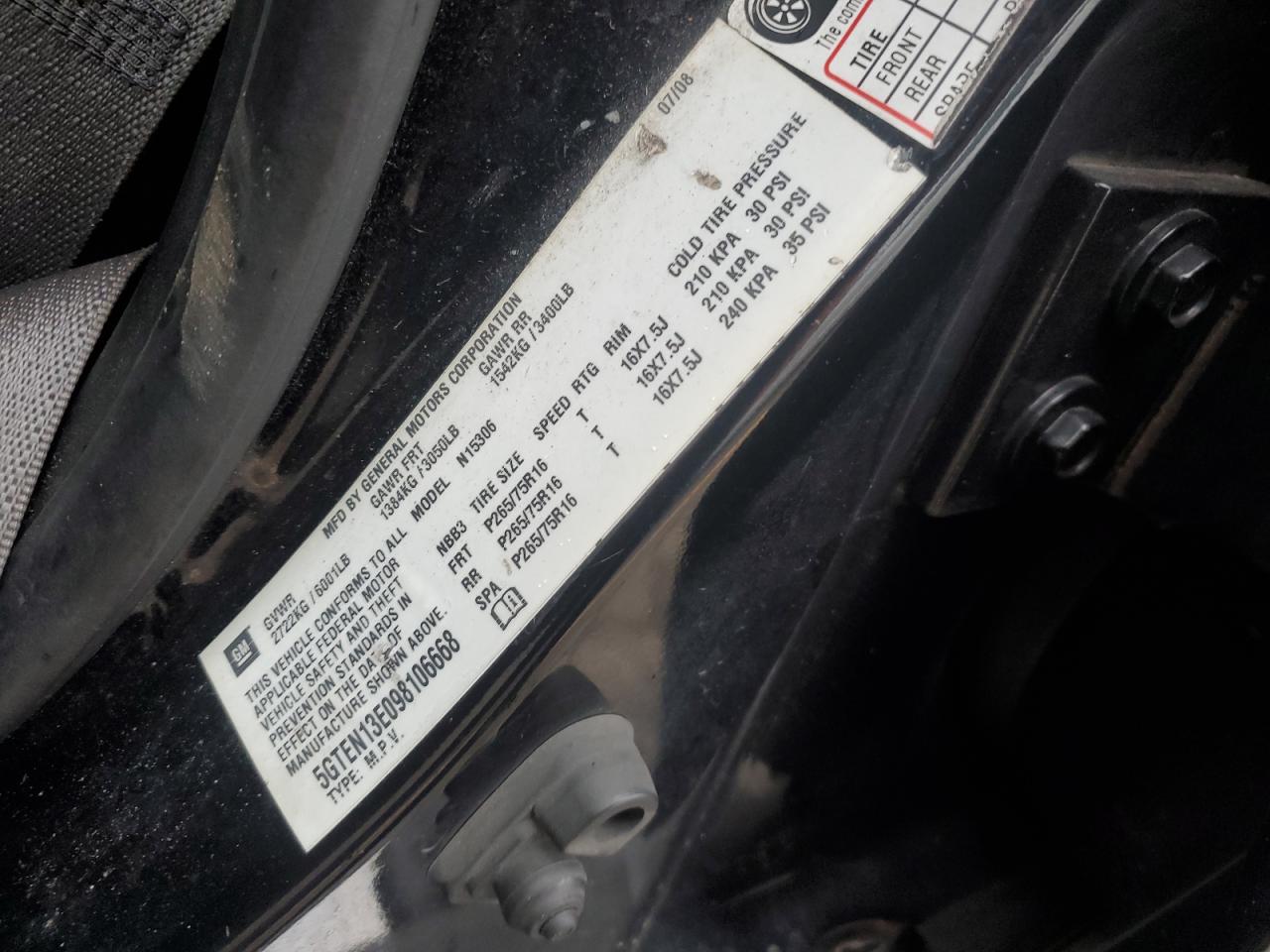 2009 Hummer H3 VIN 5GTEN13E098106668 Copart auction photo, front end / mechanical damage thumbnail 13