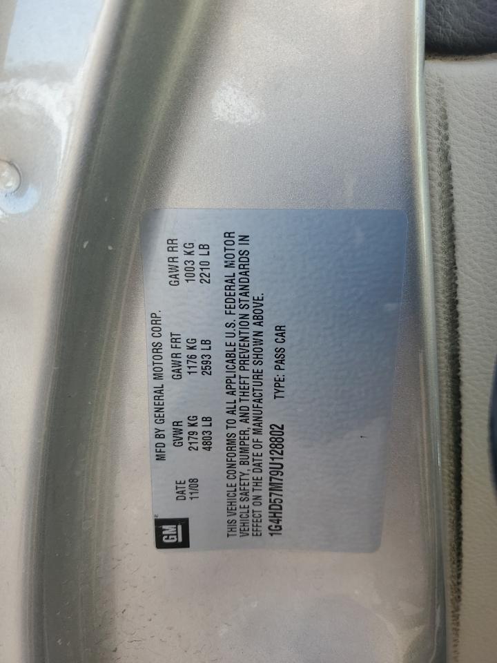 2009 Buick Lucerne VIN 1G4HD57M79U128802 Copart auction photo, side / front end damage thumbnail 12
