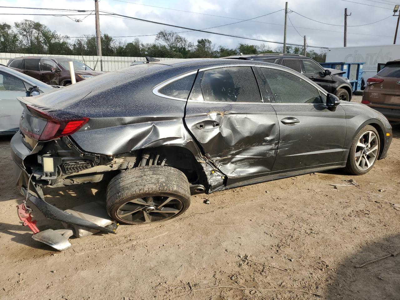 2023 Hyundai Sonata VIN KMHL44J24PA264346 Copart auction photo, rear end / side damage thumbnail 3