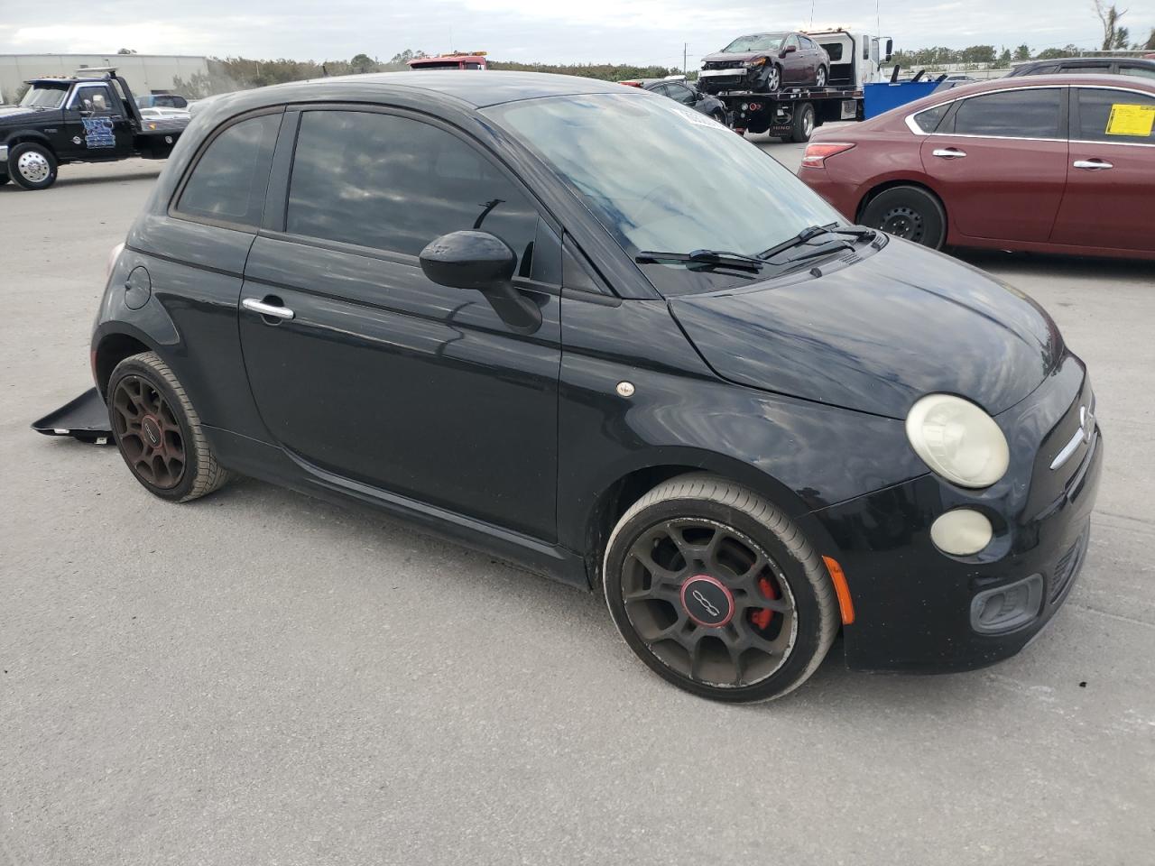 2012 Fiat 500 VIN 3C3CFFBR5CT115473 Copart auction photo, side / front end damage thumbnail 4