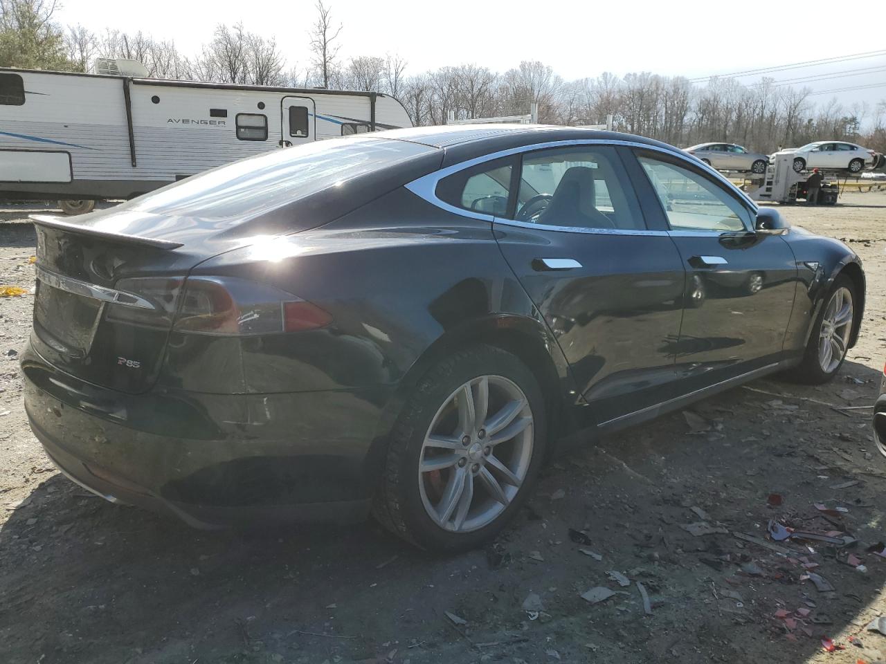 2014 Tesla Model s VIN 5YJSA1H10EFP34137 Copart auction photo, side damage thumbnail 3