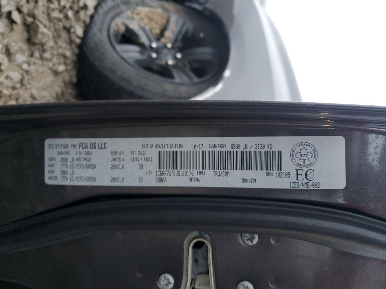2018 RAM 1500 VIN 1C6RR7UT6JS163176 Copart auction photo, front end / undercarriage damage thumbnail 13