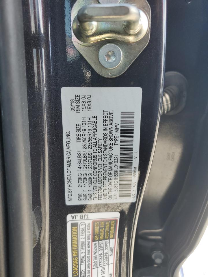 2019 Acura RDX VIN 5J8TC1H56KL010321 Copart auction photo, side damage thumbnail 13