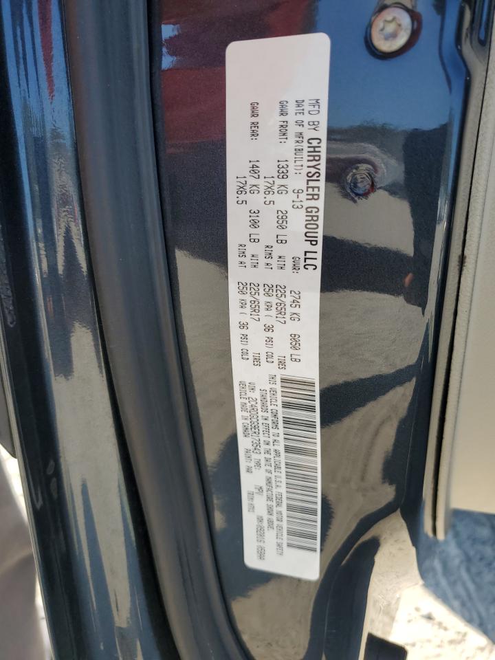 2014 Dodge Caravan VIN 2C4RDGCG9ER173543 Copart auction photo, side damage thumbnail 15