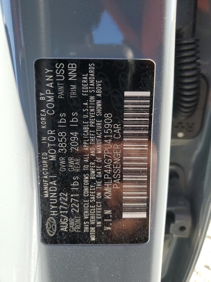 2023 Hyundai Elantra VIN KMHLP4AG7PU415908 Copart auction photo, stripped / front end damage thumbnail 13