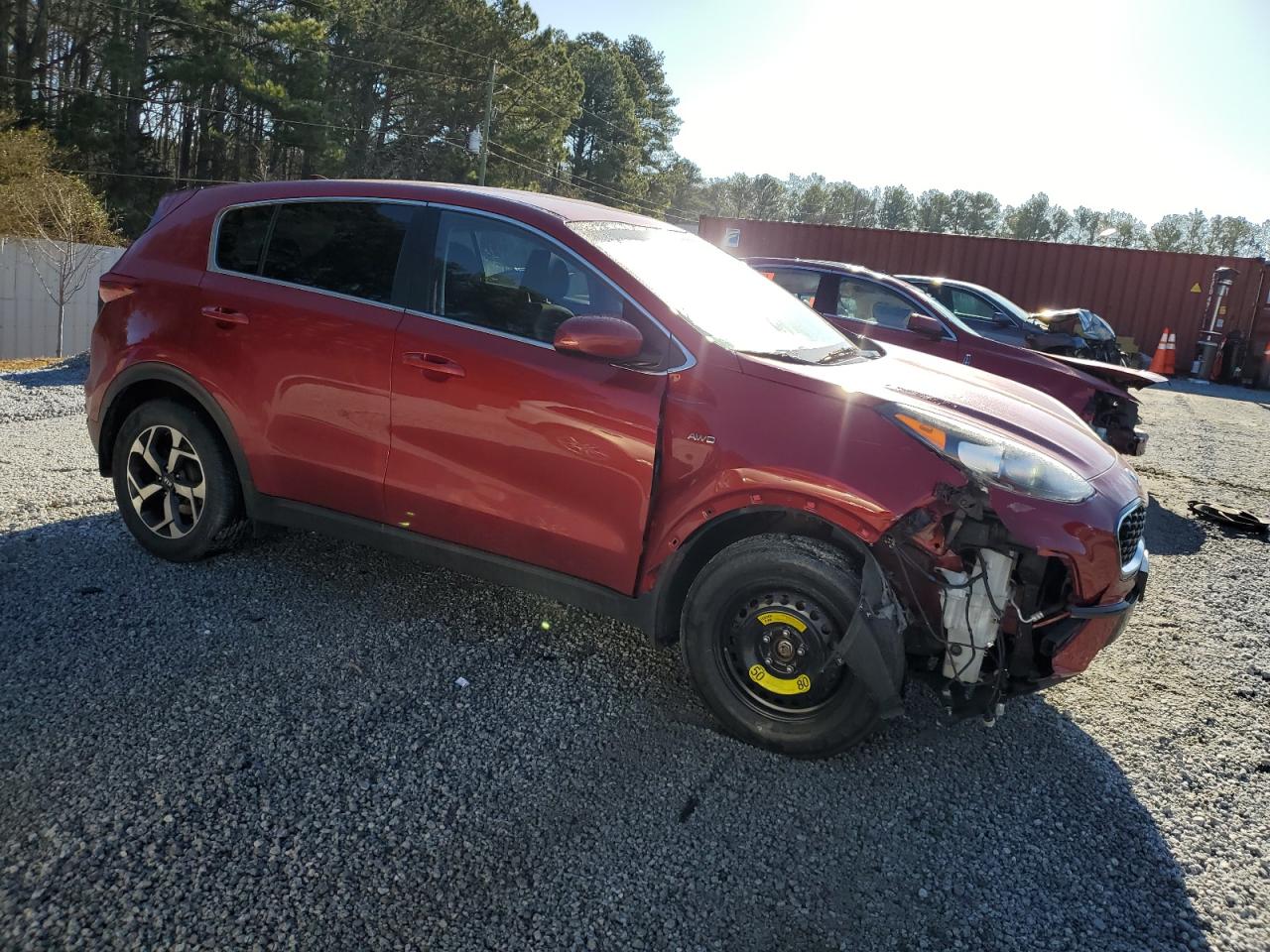 2021 KIA Sportage VIN KNDPMCAC5M7877769 Copart auction photo, front end / side damage thumbnail 4